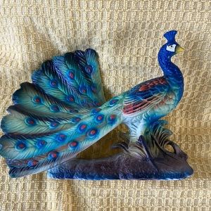 Peacock Ceramic Statue by Artmark Vintage